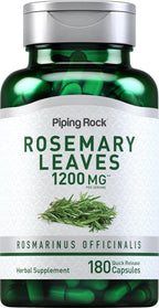 Piping Rock Rosemary Leaf - 180 Capsules - Rosemary Leaf Extract Supplement - Non-GMO and Gluten-Free