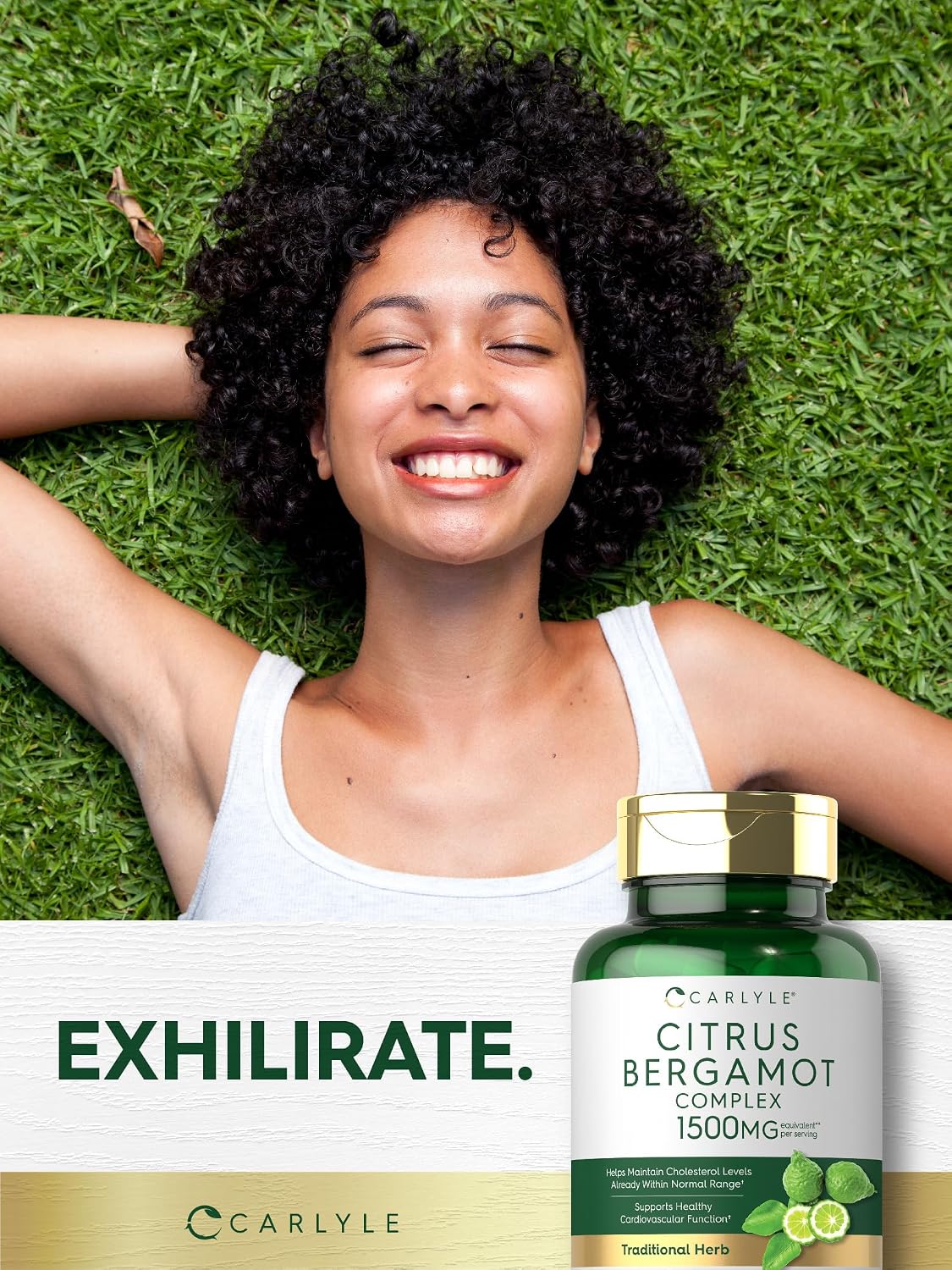 Carlyle Citrus Bergamot Suplemento | 120 Cápsulas | Extracto Complejo | No-GMO, Sin Gluten