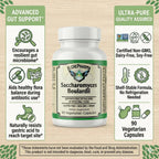 AlchePharma Saccharomyces Boulardii - Probiótico con 5B UFC y FOS Prebiótico