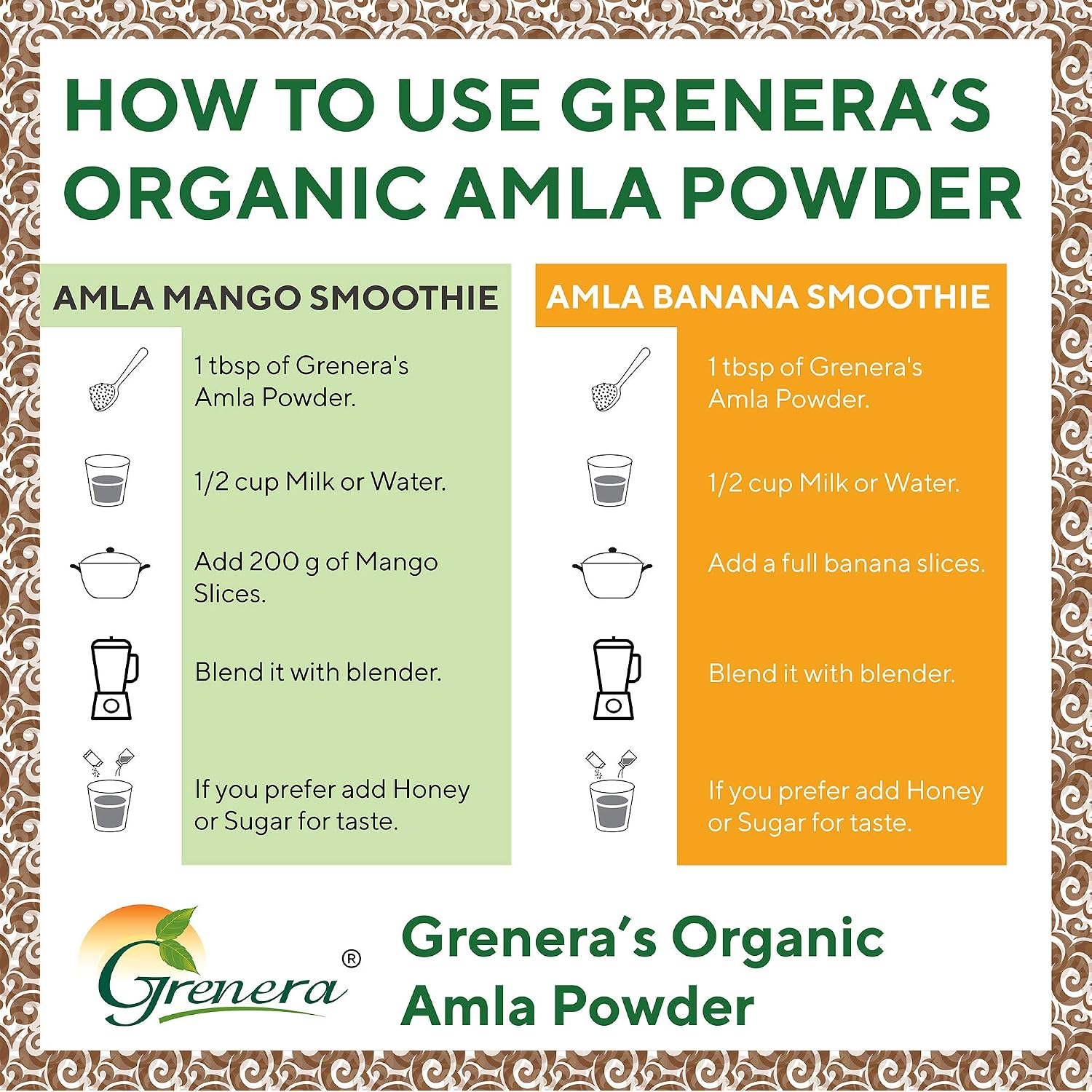 Grenera Organic Amla Powder - Polvo de Grosella India Orgánico USDA - 1 kg