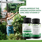 Healthy Calm & Well CDZ Cápsulas - Suplemento de Vitamina C, D, Zinc y Cúrcuma con Magnesio