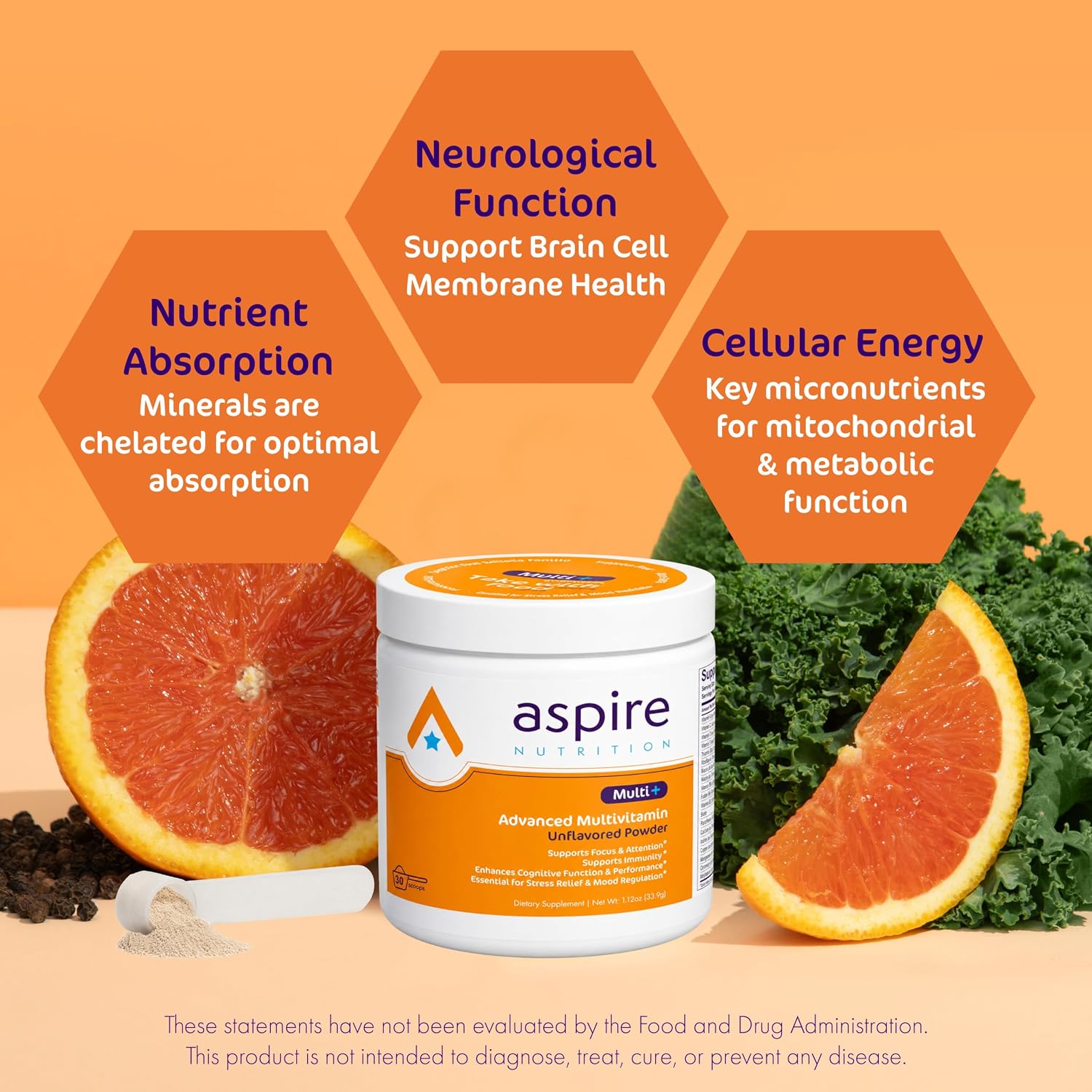 Aspire Multi+™ Advanced Multivitamin for Kids, Men & Women (unflavored Powder)