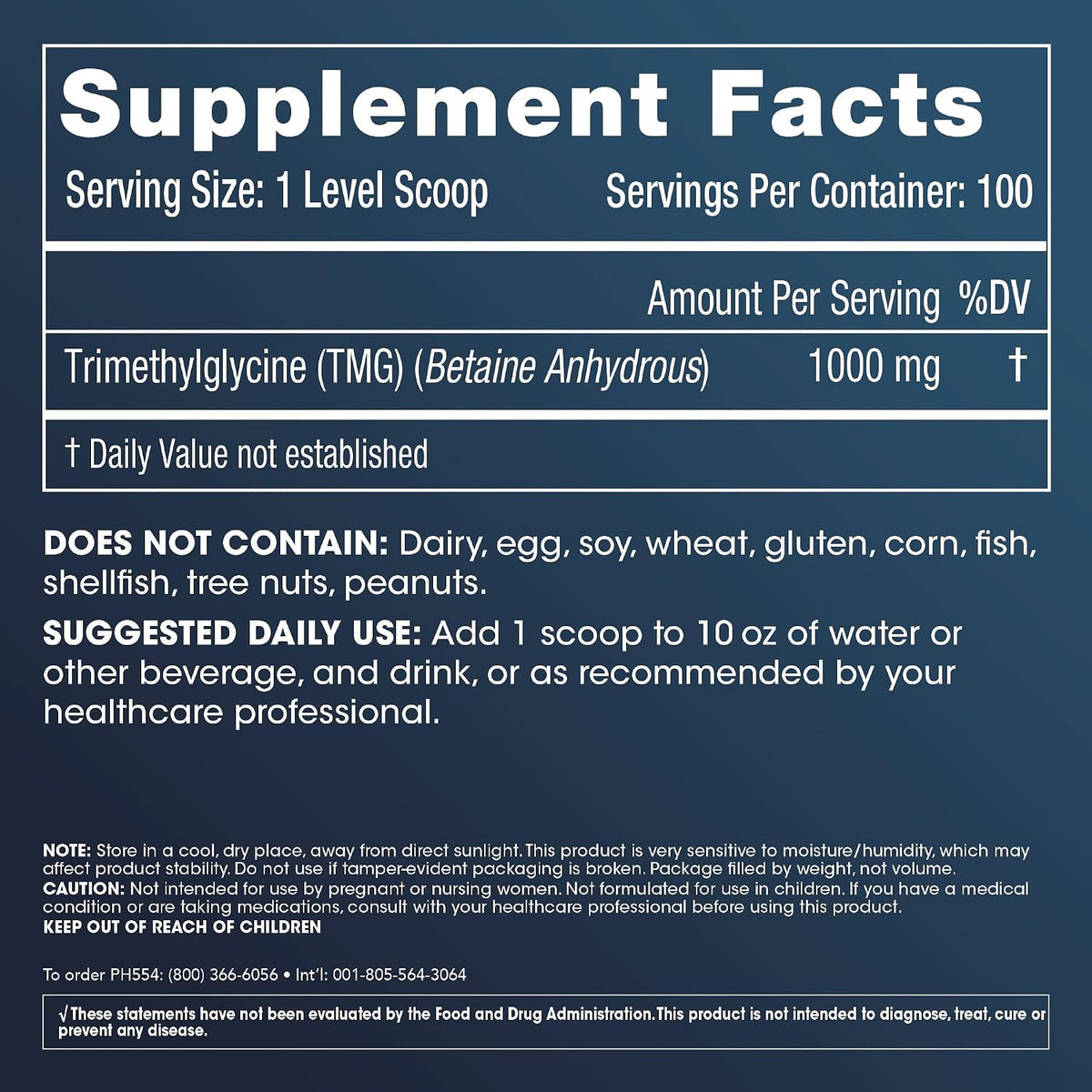ProHealth Longevity TMG Pro 100g Polvo – – Función hepática: Participa en la desintoxicación del hígado, – Image 2