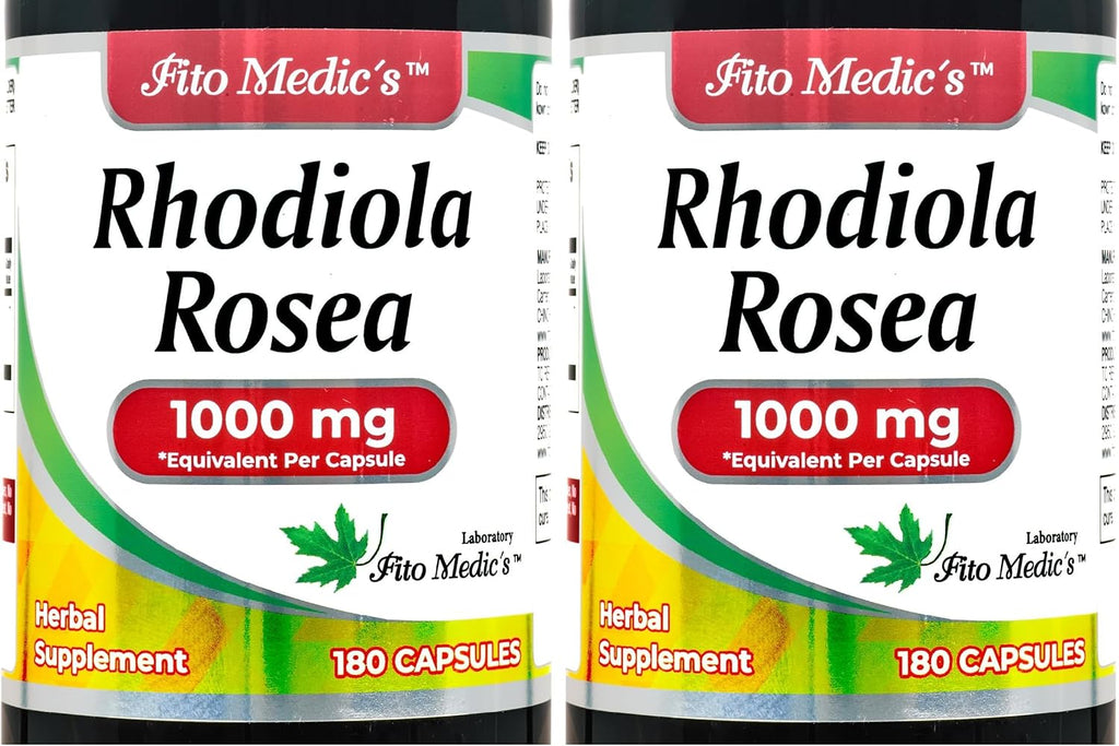 Rhodiola Rosea 1000mg 180 Cápsulas - Suplemento Adaptógeno de Alta Absorción