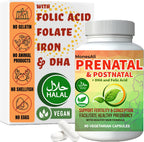 MonesAli Prenatal Gummies - Multivitamínico Prenatal y Postnatal Vegano con Folato, DHA, Hierro y Biotina - 90 Gominolas