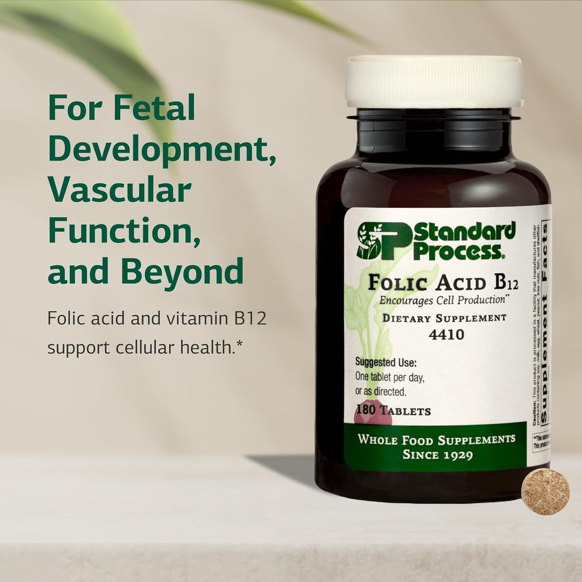Standard Process Inc. Folic Acid B12-180 – Ayuda a mantener niveles saludables de homocisteína. – Image 3