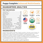 Wholistic Pet Organics Puppy Complete - Multivitamínico en polvo para cachorros (45 dosis)