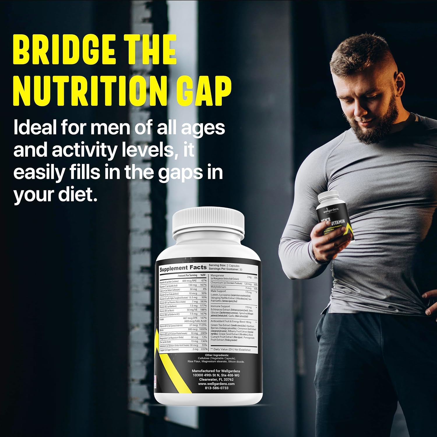 Multivitamínico Diario para Hombres con Saw Palmetto, Luteína y Licopeno - 60 Cápsulas