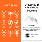 NatureWise Vitamina C Masticable 1000mg - Sabor Naranja Natural - 90 Comprimidos