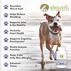 Wholistic Pet Organics Aceite de Krill para Perros y Gatos - Suplemento Antioxidante Premium - Apoyo para Piel y Pelaje con EPA, DHA, Astaxantina - Omega 3 para Perros y Gatos - 200 Cápsulas blandas