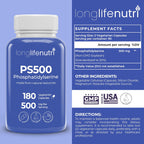 Phosphatidylserine Pure 500mg – 180 Cápsulas Vegetales, 3 Meses de Suministro