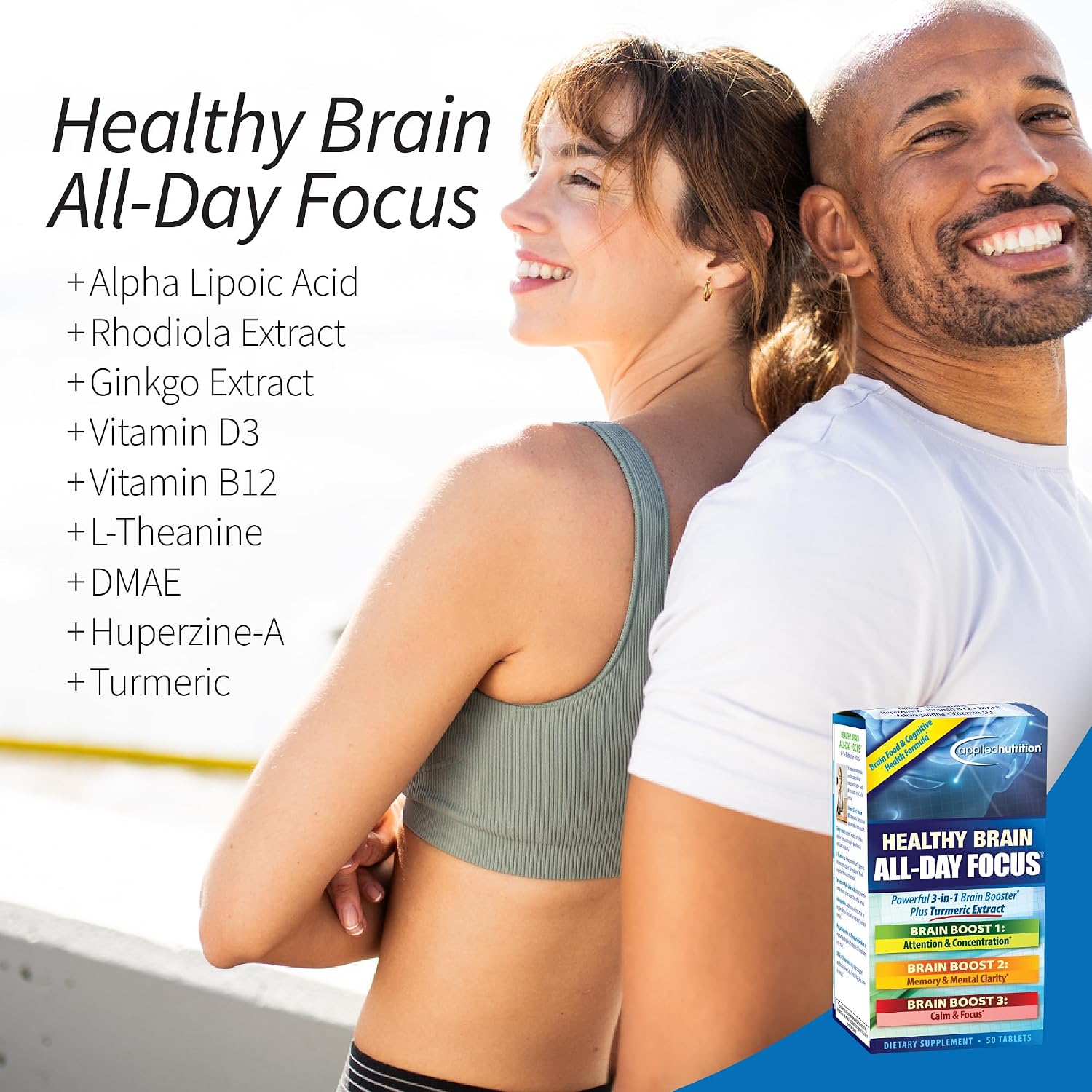 Applied Nutrition Healthy Brain Enfoque Todo el Día - 50 Comprimidos