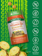 Nature's Truth Gominolas de Vitamina D3 | 2000 UI | 70 Gomitas | Sabor Piña | Vegetarianas, Sin Gluten y No GMO