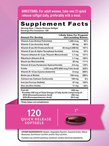 Nature's Truth Vitaminas Prenatales para – DHA (ácido docosahexaenoico): El consumo materno de DHA contribuye al – Image 2