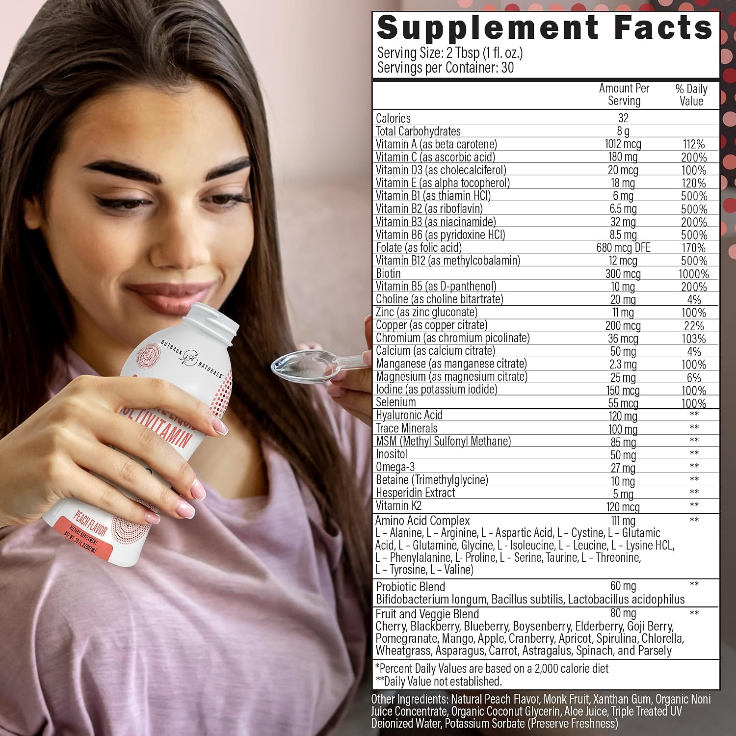 Complete Liquid Multivitamin – Mezcla de Alta Absorción de Vitaminas, Minerales, Aminoácidos, Probióticos y Superalimentos para el Sistema Inmunitario, Energía, Salud Articular y Más. Sin Azúcar Añadido – 30 Porciones