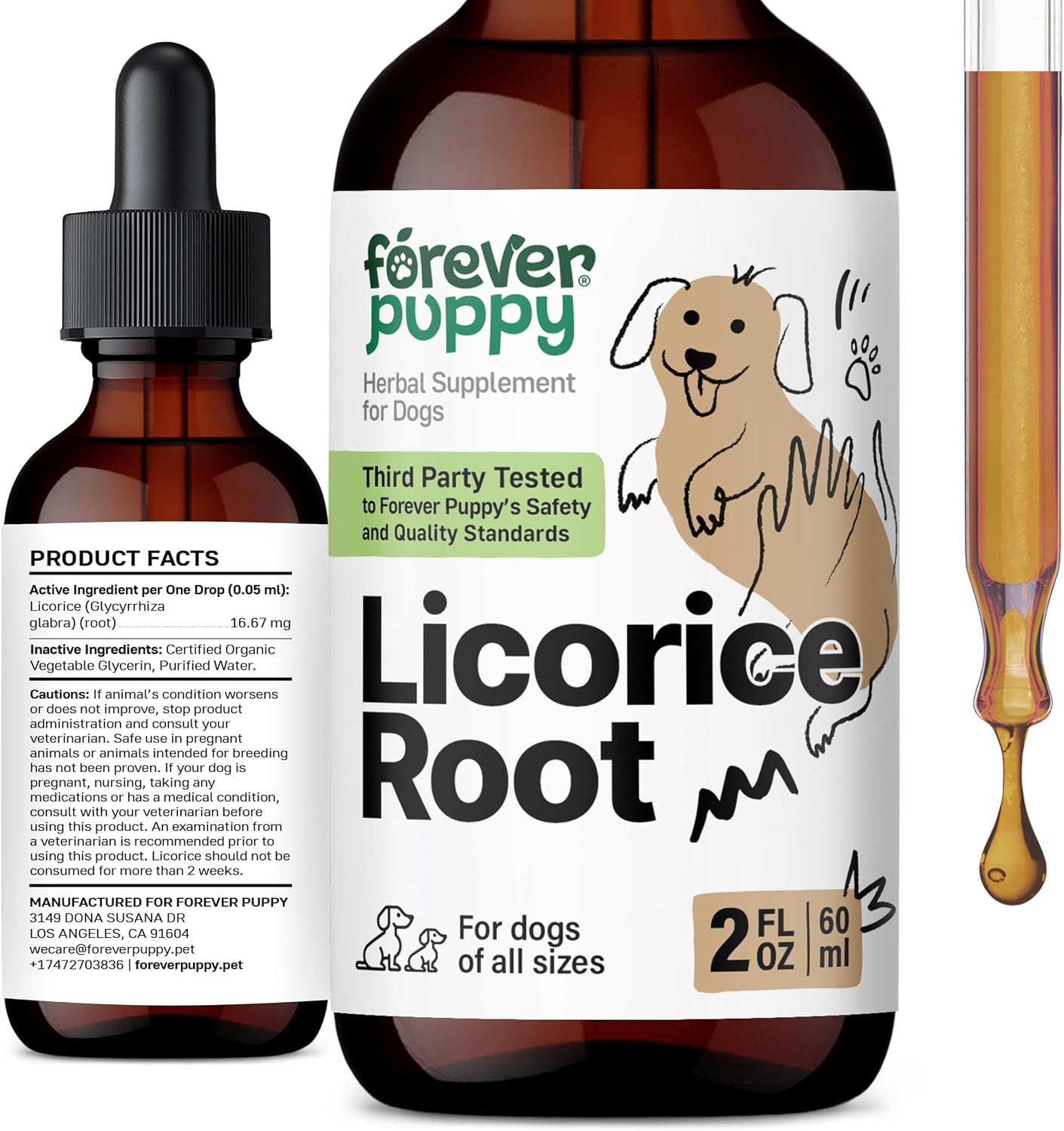 Forever Puppy Tintura de Raíz de Regaliz para Perros - 60 ml