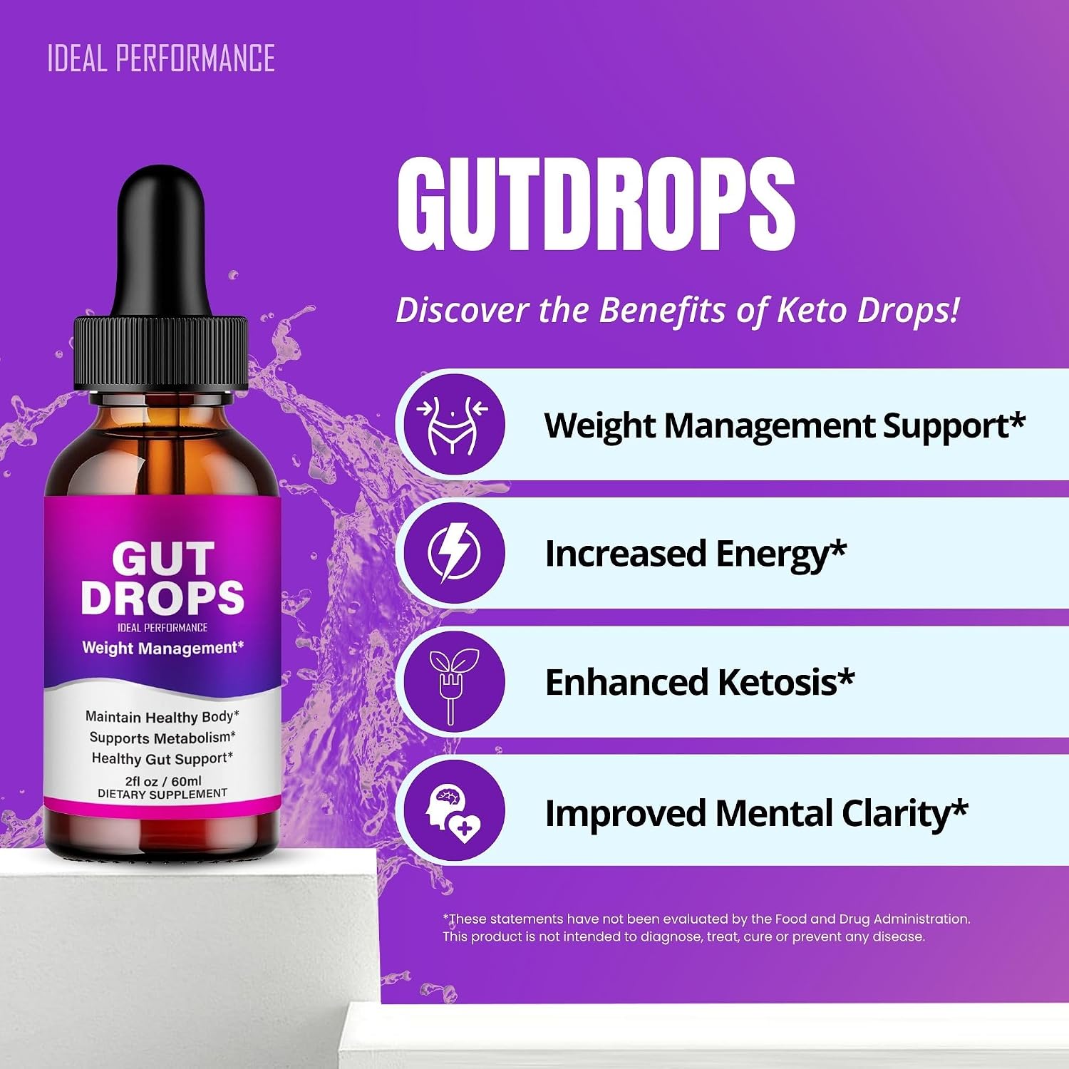 Gut Drops - Complemento Alimenticio Líquido Natural, Máxima Potencia (1 Envase)