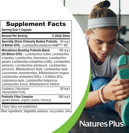 NaturesPlus GI Natural Probiotic Women - 30 Cápsulas - Probiótico Femenino con Arándano Rojo – Image 4