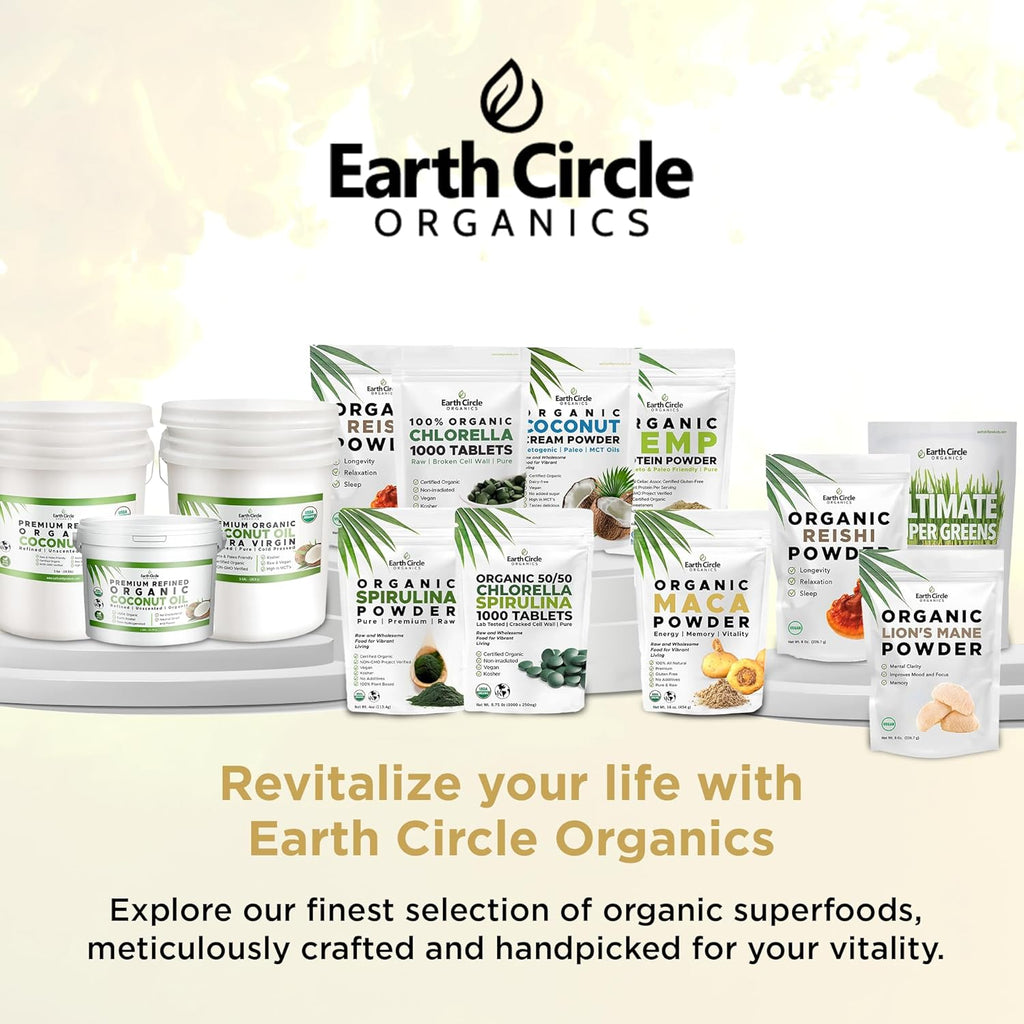 Earth Circle Organics Maca Negra Orgánica Peruana en Polvo (227g, Pack de 3)