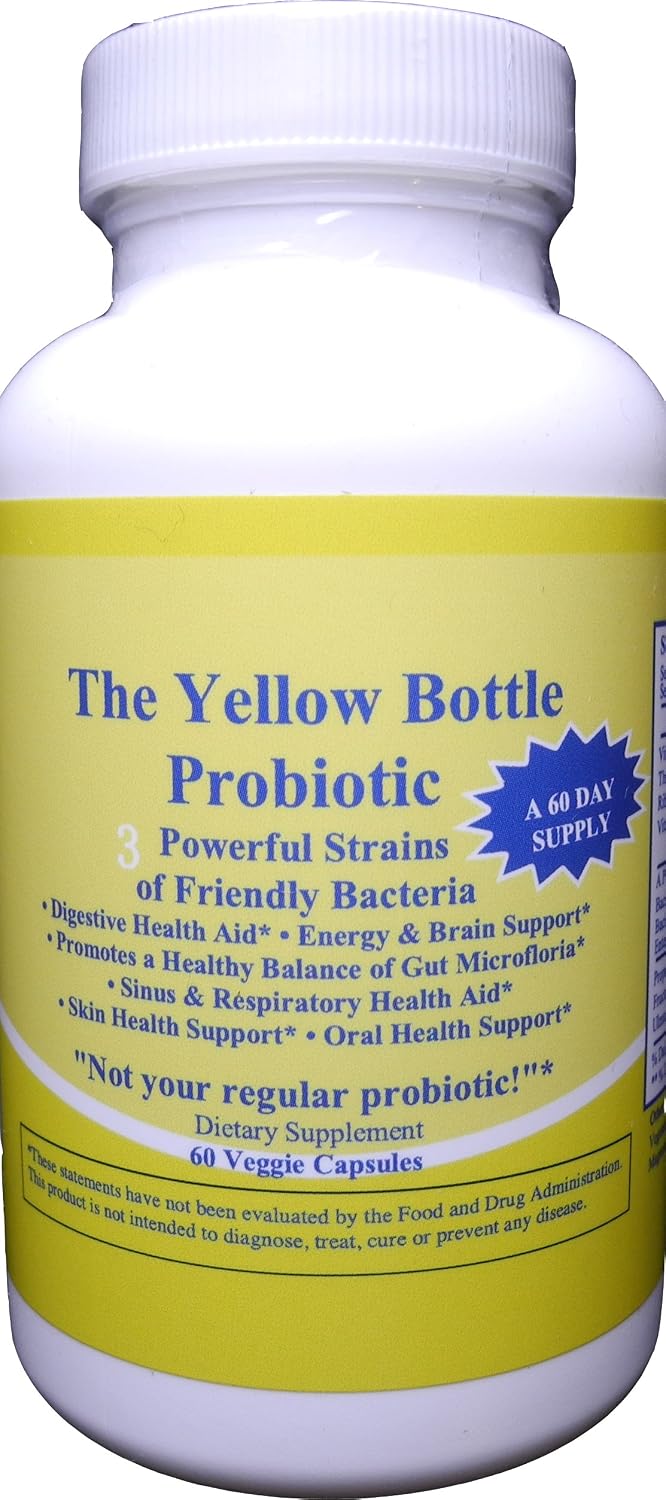 The Yellow Bottle Probiótico y Prebiótico – 60 Cápsulas Veganas