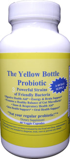 The Yellow Bottle Probiótico y Prebiótico – 60 Cápsulas Veganas