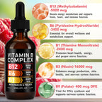 Frovetani Complejo B Orgánico Líquido con Vitaminas B12 Metilcobalamina, B6, B1, B9 - Apoyo Metabólico, Vegano, Sin Gluten