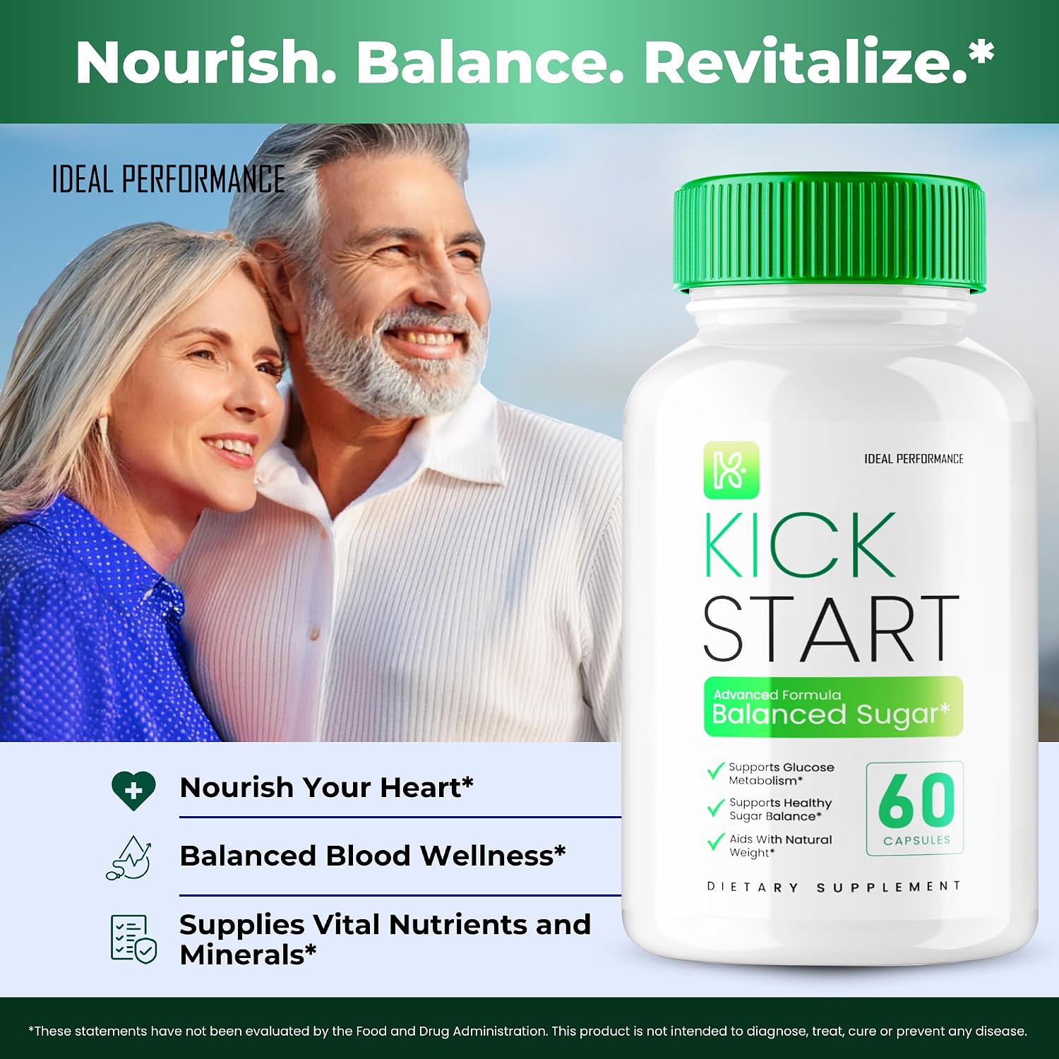 Kick Start Cápsulas - Suplemento para el Equilibrio del Azúcar y la Circulación (2 Pack)