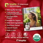 biophix D-Mannose Orgánico 1500 mg, 200 Cápsulas Vegetales