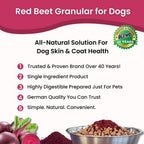 Olewo Remolacha Roja para Perros Granulado – Complemento Alimenticio para Apoyo Interno, Sensibilidad de la Piel y Equilibrio General, Fibra Prebiótica y Nutrientes de Alimentos Integrales, 623 g