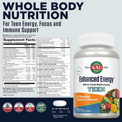 KAL Teens Multivitamínico Diario con Hierro – Sistema inmunitario: La vitamina C, la vitamina D y el zinc – Image 2