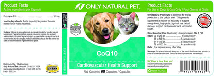 Only Natural Pet Cápsulas de CoQ10 para Perros y Gatos – Suplemento de Coenzima Q10 Ubiquinona – Ayuda a Mantener la – Image 4