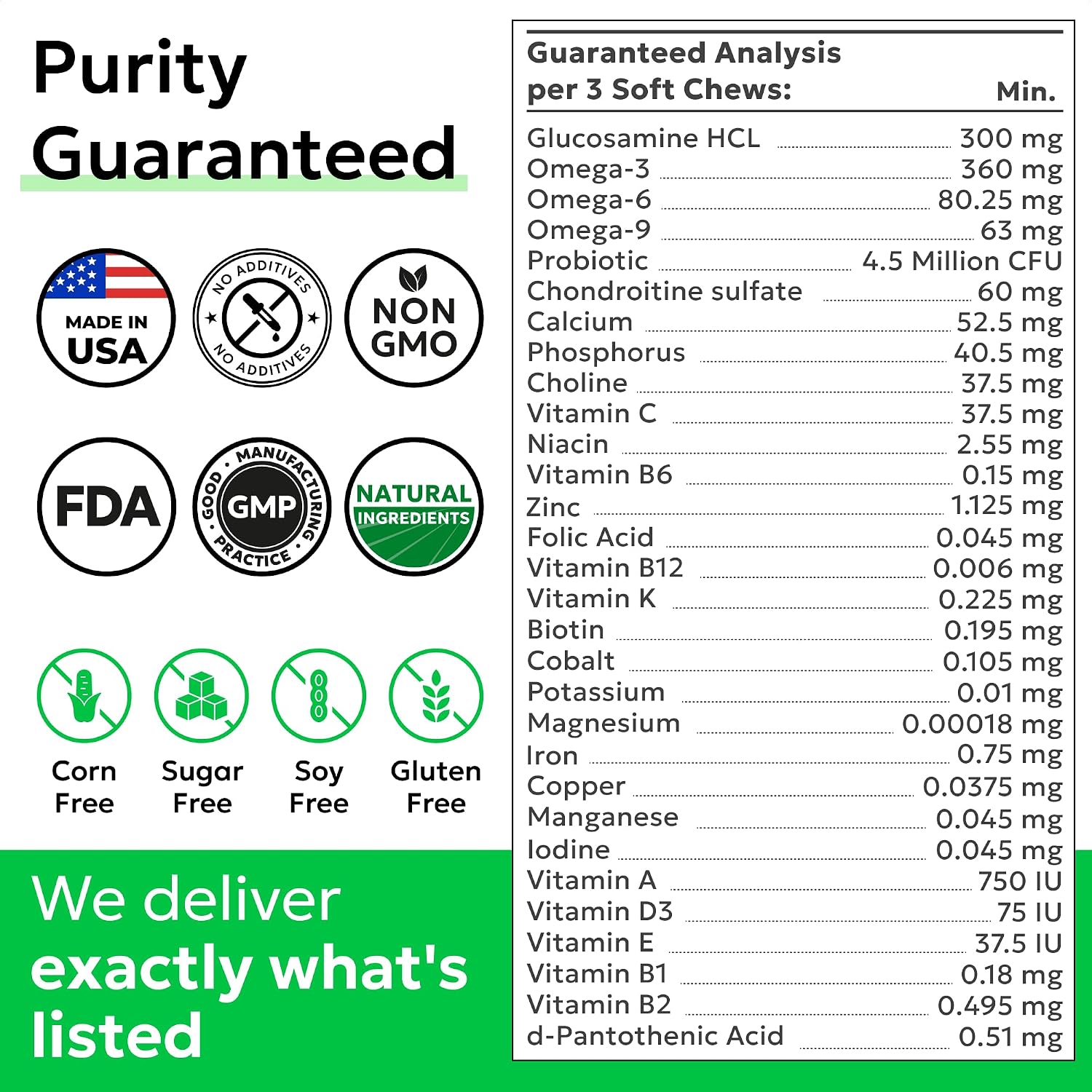 BARK&SPARK Multivitamínico para Perros con Glucosamina, Condroitina y Omega 3 - 120 Comprimidos