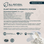 Animal Essentials Plant Enzyme & Probiotics - Probióticos y Enzimas Digestivas para Perros y Gatos - 99 g (3.5 oz)