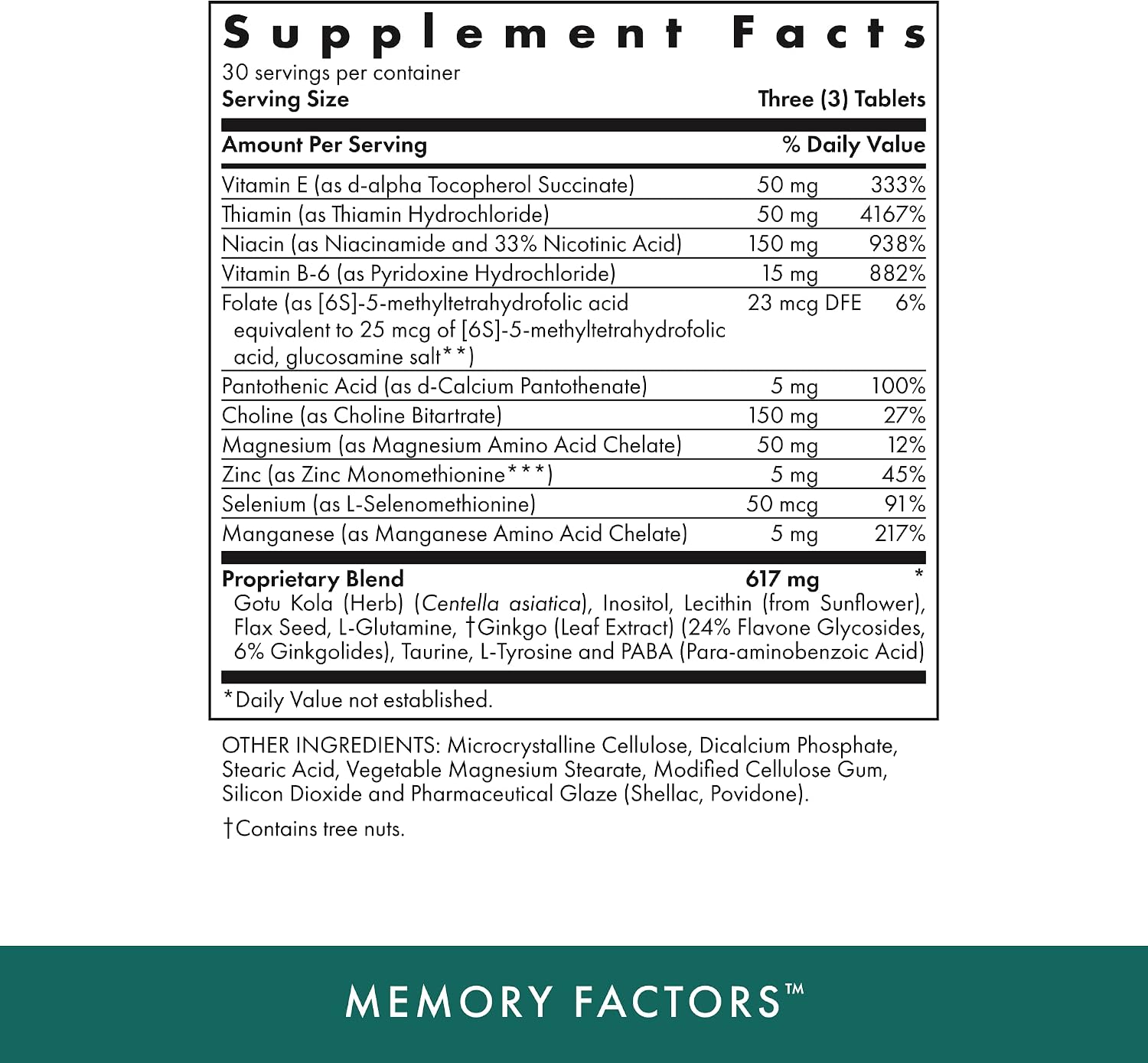 Michael's Health Memory Factors - 90 comprimidos vegetales - Apoyo para la memoria y la cognición - Kosher