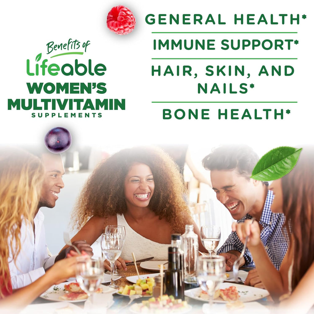 Lifeable Multivitamínico Femenino en Gominolas Sabor Frambuesa - 90 Gominolas