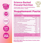 Pink Stork Total Prenatal - Vitaminas Prenatales con DHA Vegano, Folato Metilado y Hierro, 60 Cápsulas