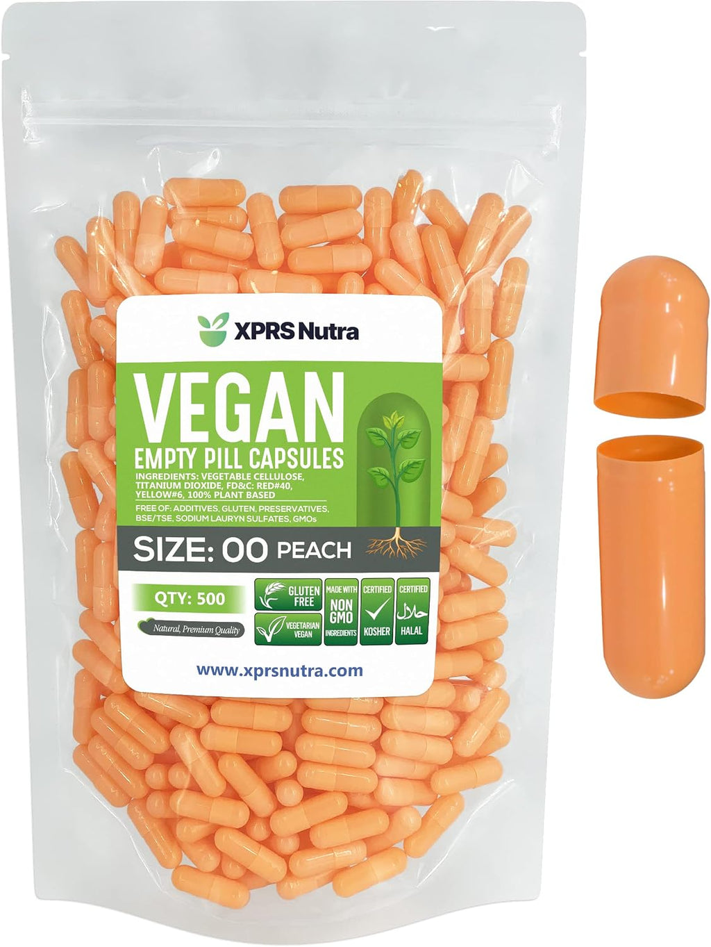 XPRS Nutra Cápsulas Vacías Tamaño 00 - 500 Unidades Veganas