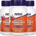 NOW Foods Vitamina D3 5000 UI 30 Softgels