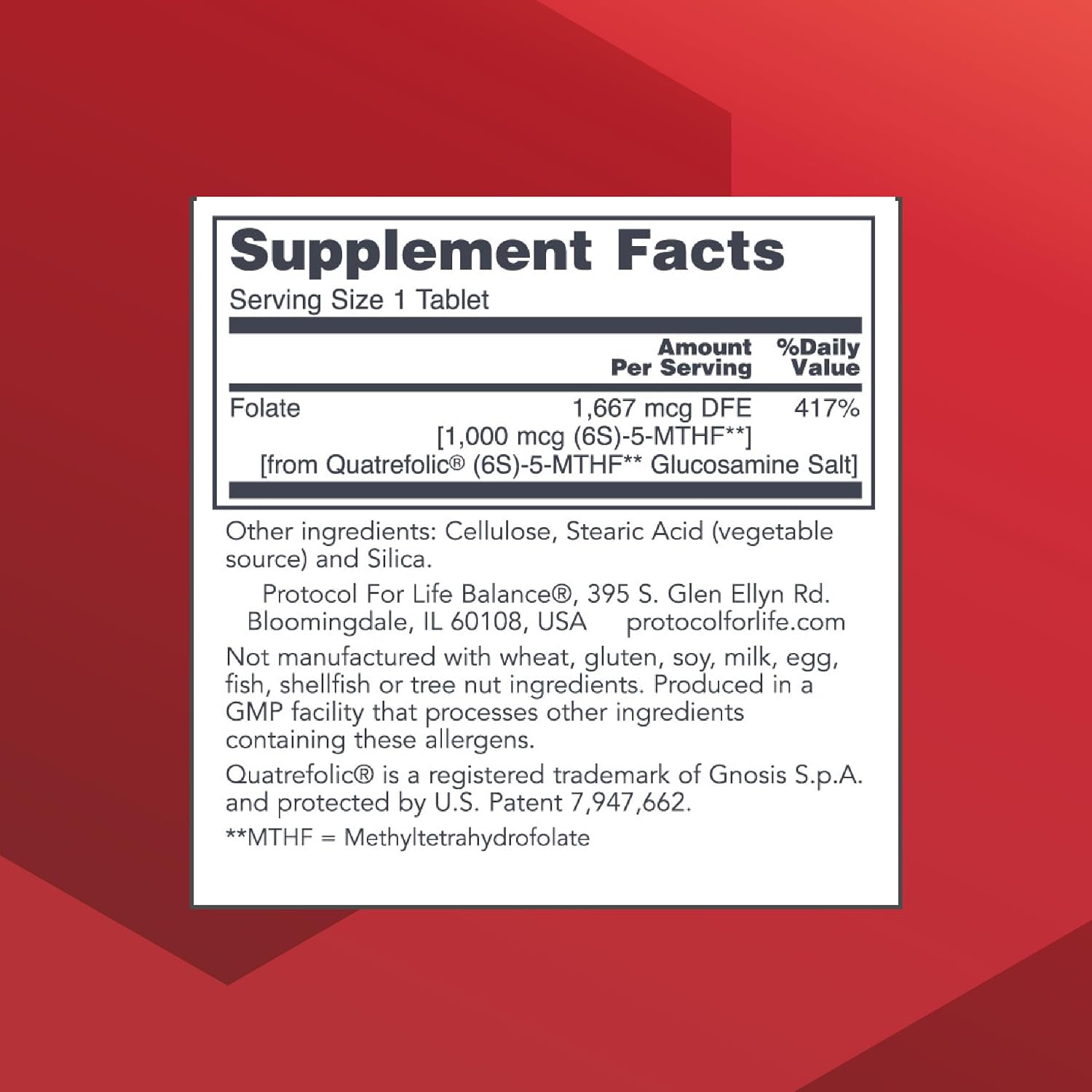PROTOCOL FOR LIFE BALANCE 5-Metilfolato 1000mcg - 90 Comprimidos