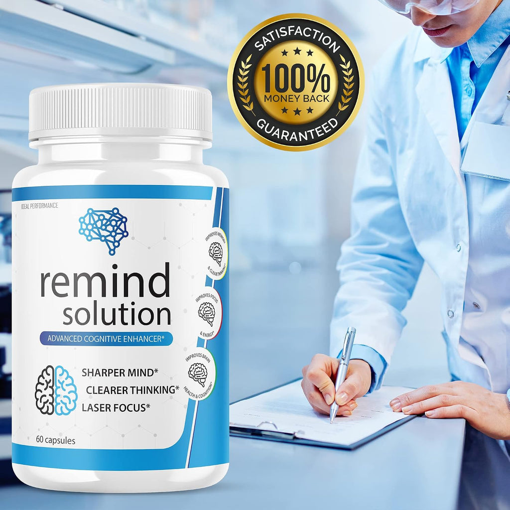 Remind Solution for Memory - Suplemento Cognitivo Avanzado, 120 Cápsulas (2 Envases)