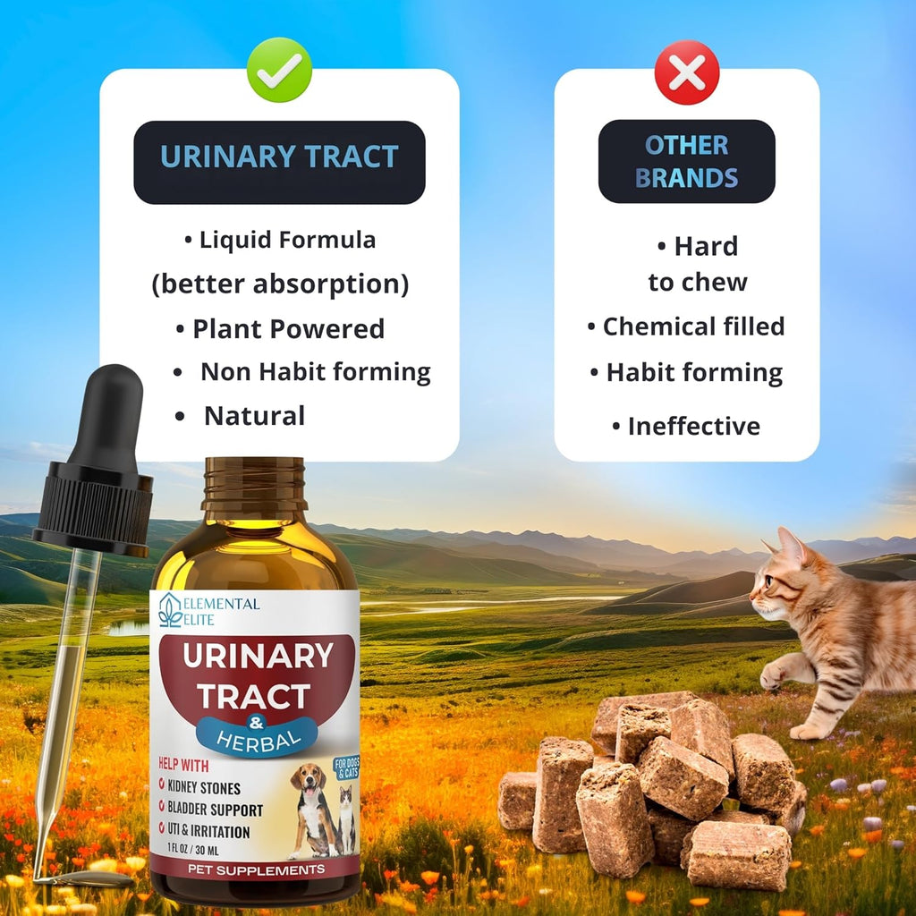 EDUZEBRA Gotas para la Salud Urinaria de Perros y Gatos – Suplemento Herbal Natural con Arándano Rojo