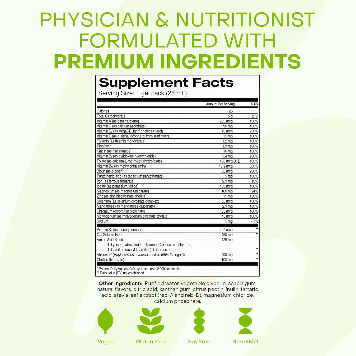 Healthycell Multivitamínico Diario Vegano Líquido con Hierro y Omega-3 - 30 Geles