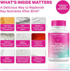 Pink Stork Total Postnatal Vitamin Gummies - Multivitamínico para la Recuperación Postparto y Apoyo a la Lactancia - Ácido Fólico, B6 y Vitamina C - Esenciales Postparto - 60 Gomitas