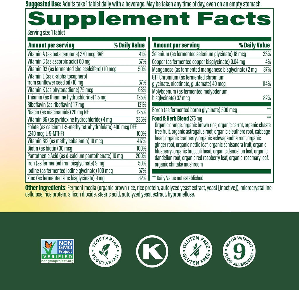 MegaFood Multivitamínico para Mujeres One Daily - 90 Comprimidos - Con Hierro, Vitaminas C, D y B