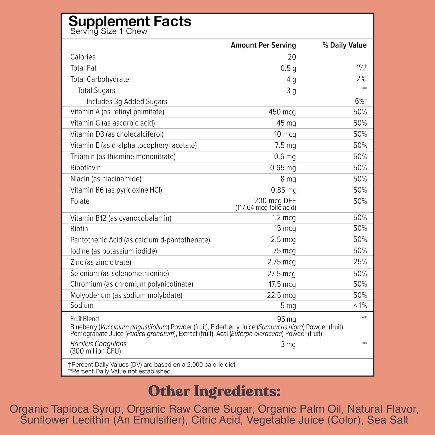 Chewsy Kids’ Multivitamin - Multivitamínico infantil masticable con probióticos y superalimentos