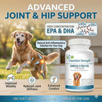 Omega 3 para Perros - Cápsulas de Aceite de Pescado con Alto EPA y DHA - Apoyo para Piel, Articulaciones y Salud General - 180 Cápsulas - Nutrition Strength
