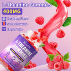 XIAAN Gominolas de L-Teanina 400mg para Calma y Relajación, Vegano, Orgánico, Sabor Frambuesa, 60 unidades