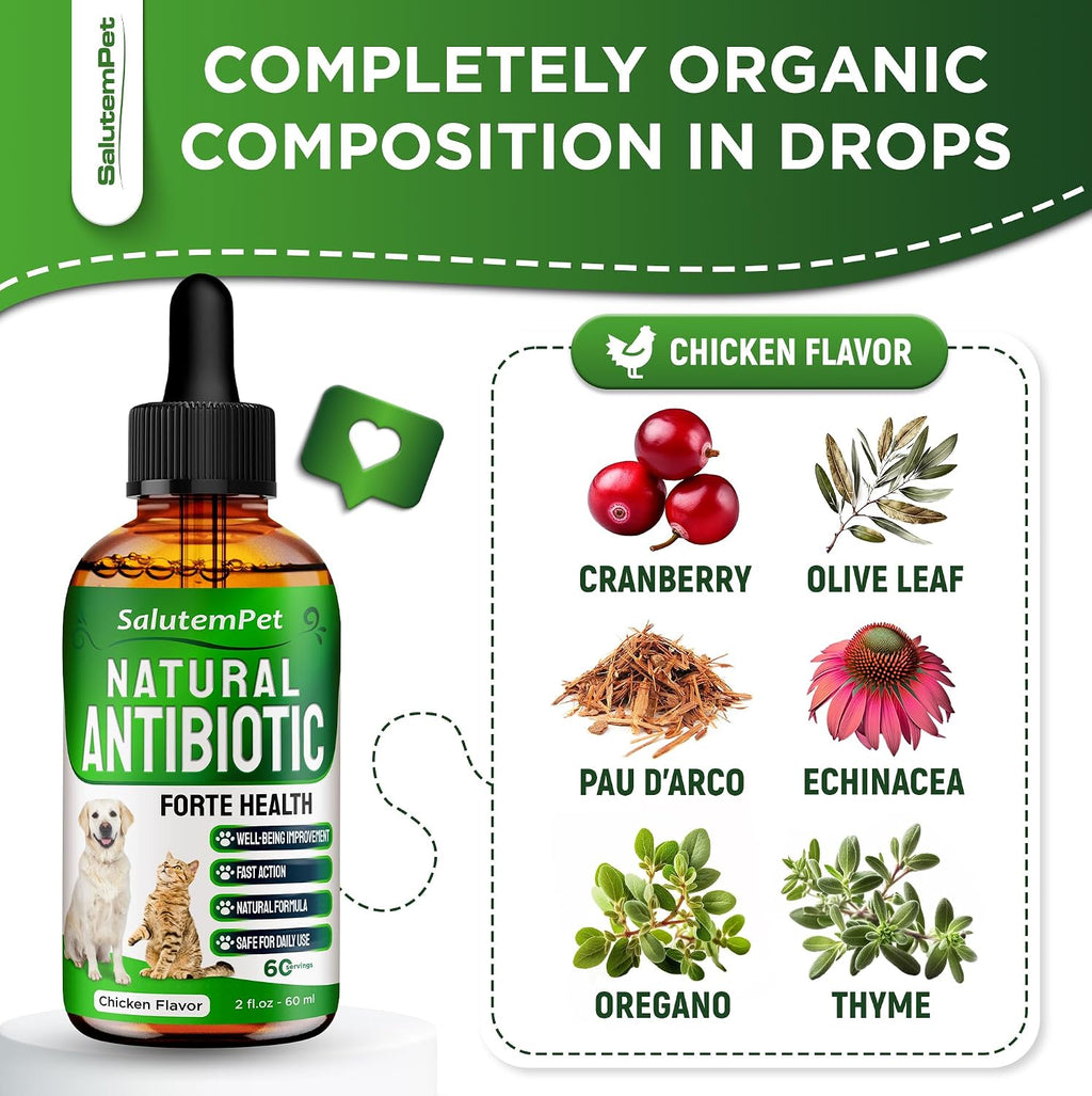 Forte Health Suplemento Herbal para Perros y Gatos - Sabor a Pollo - 60 ml