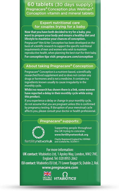 Vitabiotics Pregnacare His & Her Conception – Zinc: Contribuye a la fertilidad y reproducción normales. Es – Image 9