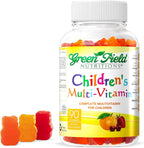 Greenfield Nutritions Multivitamínico Halal para Niños - Gominolas sin Gelatina con Vitaminas A, B, C, D, Yodo y Zinc - 90 Unidades